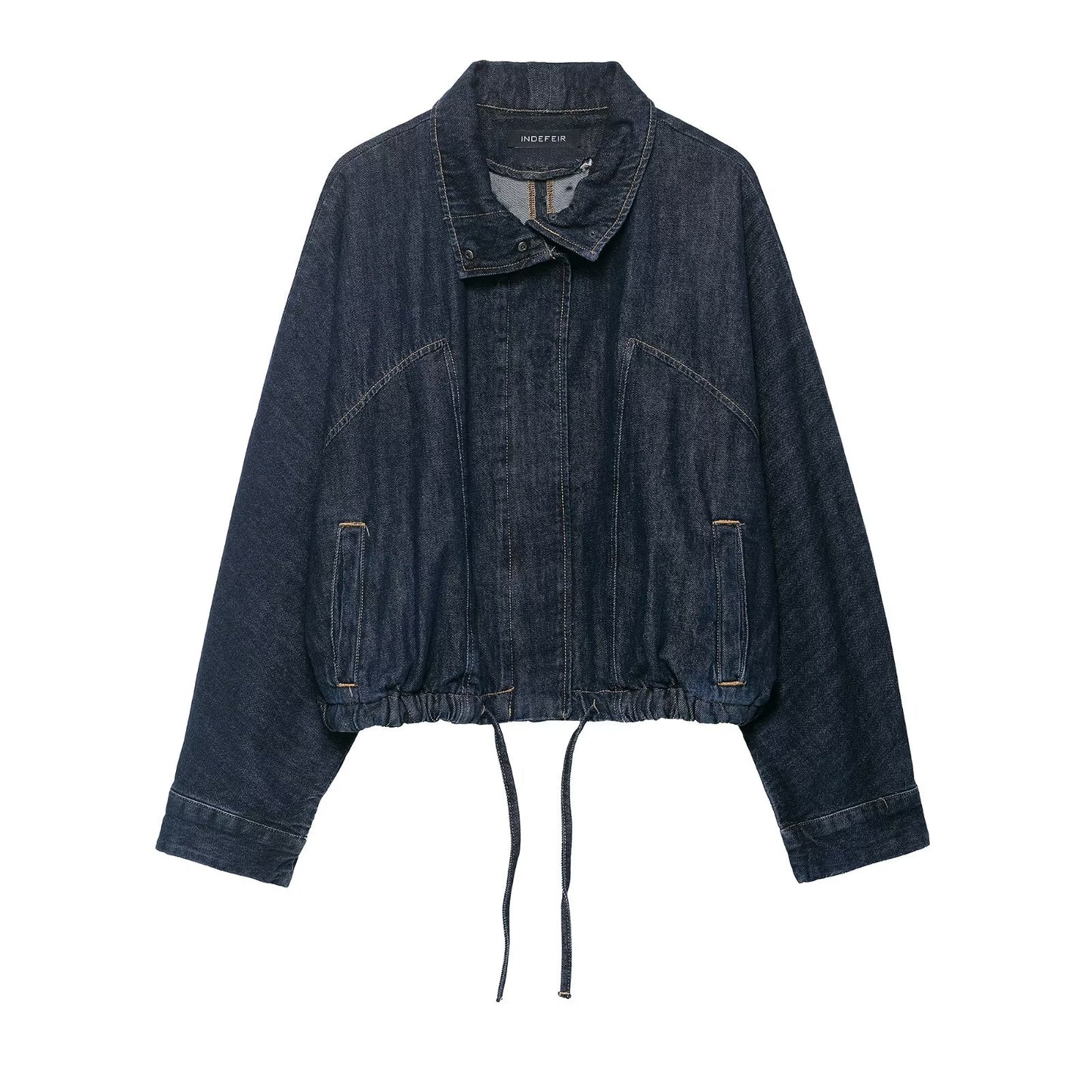 Simple Short Bat Sleeve Denim Jacket Coat