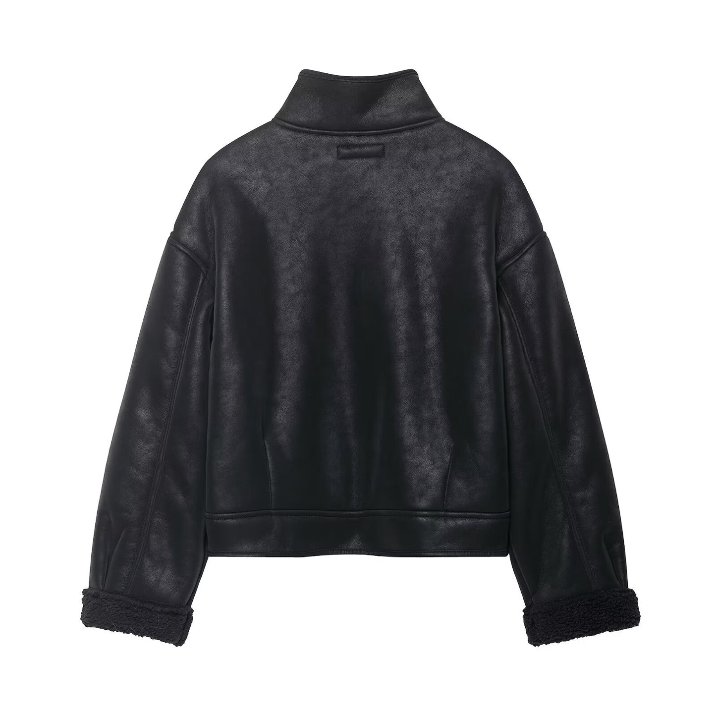 Elegant Women Suede Effect Double Sided Jacket