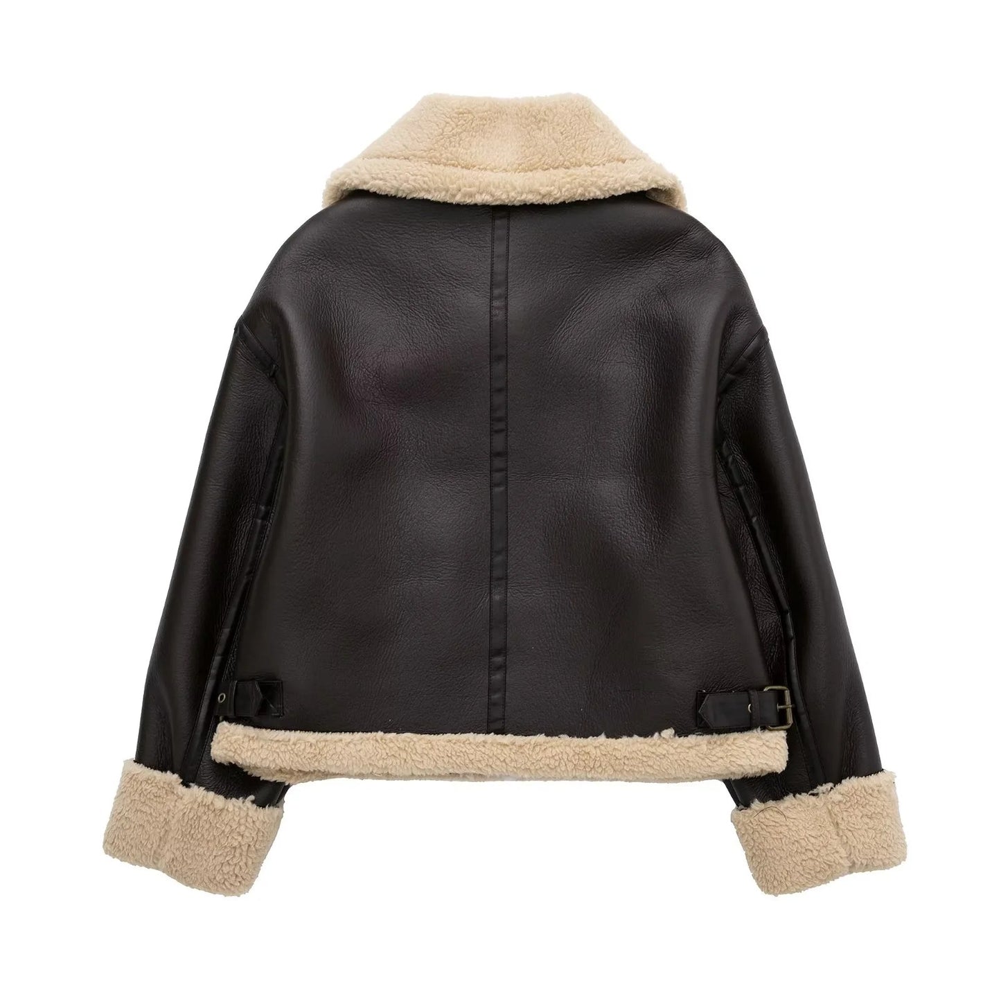 Motorcycle Clothing Women Winter Fur Coat Zipper Jacket Thickened Clothes