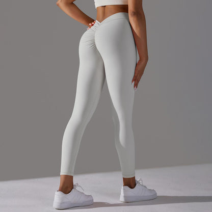Feel Skin Hip Raise Yoga Pants No Embarrassment Line Leggings High Waist Stretch Fitness Sports Ninth Pants Women