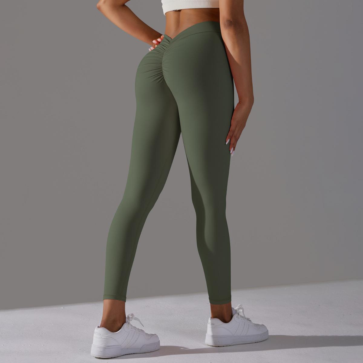 Feel Skin Hip Raise Yoga Pants No Embarrassment Line Leggings High Waist Stretch Fitness Sports Ninth Pants Women