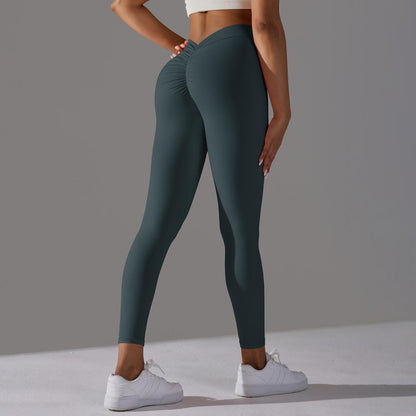 Feel Skin Hip Raise Yoga Pants No Embarrassment Line Leggings High Waist Stretch Fitness Sports Ninth Pants Women