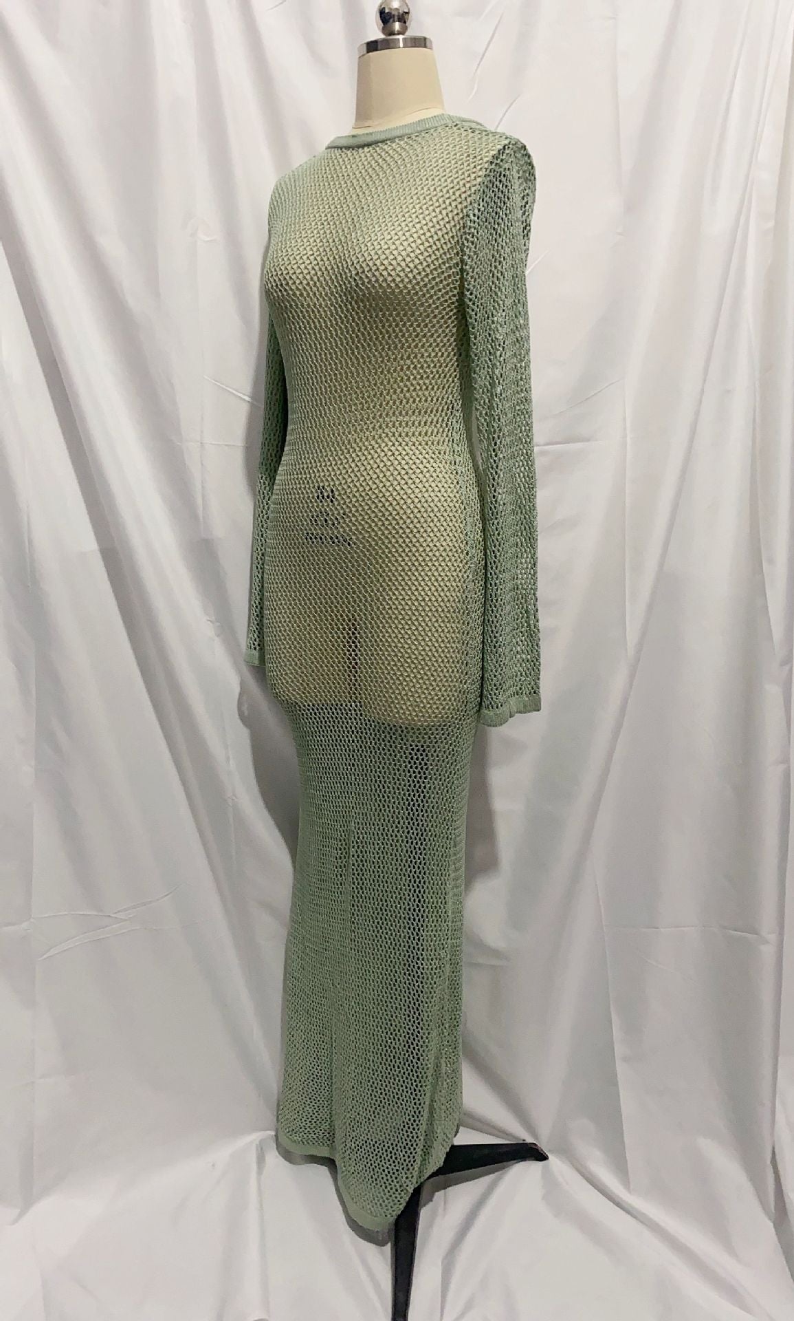 Hollow Out Cutout out Long Sleeve Knitted Two Piece Short Top Beach Seaside Sexy Lace up Skirt Set