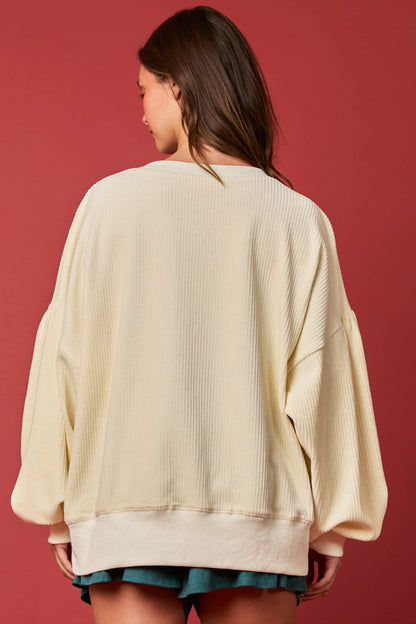 Autumn Winter Women Clothing Christmas Egg Sequ Long Sleeve Loose Sweatshirt Pullover Top