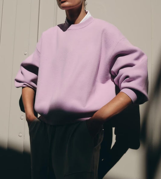 Women'Clothing Autumn Fashionable round Neck Rib Knitted Sweater