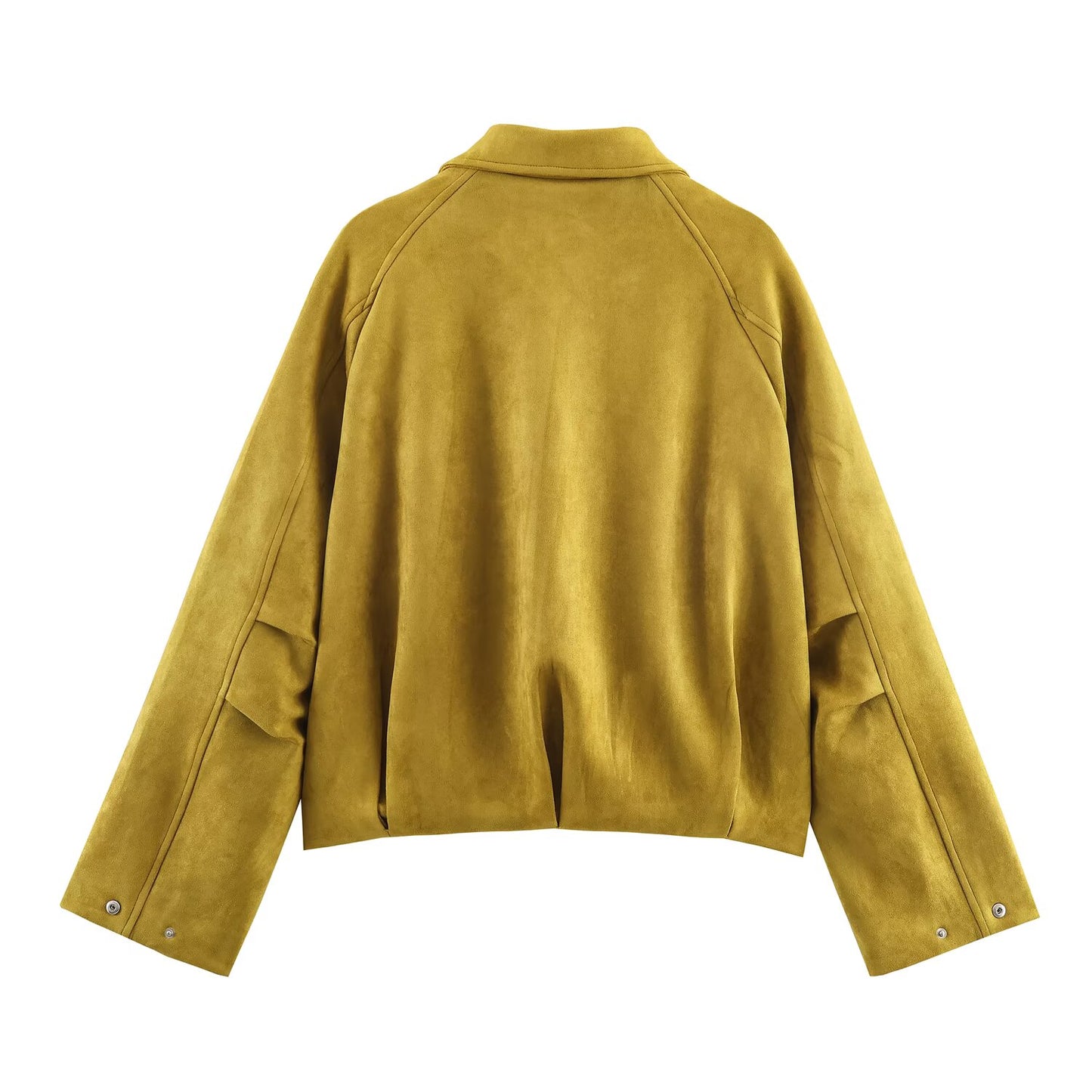 Fall All Matching Loose Casual Jacket Ginger Suede Polo Collar Jacket