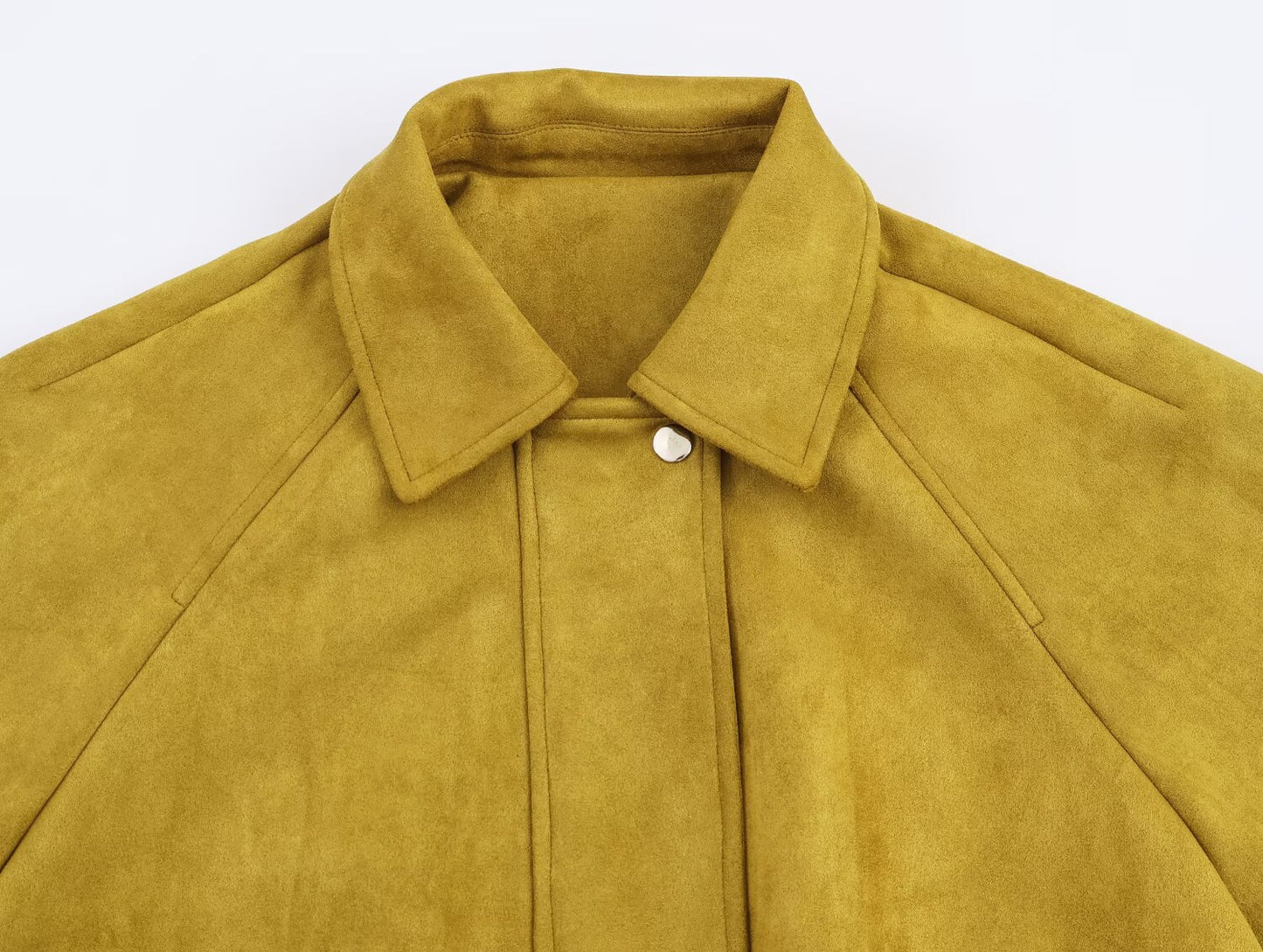 Fall All Matching Loose Casual Jacket Ginger Suede Polo Collar Jacket