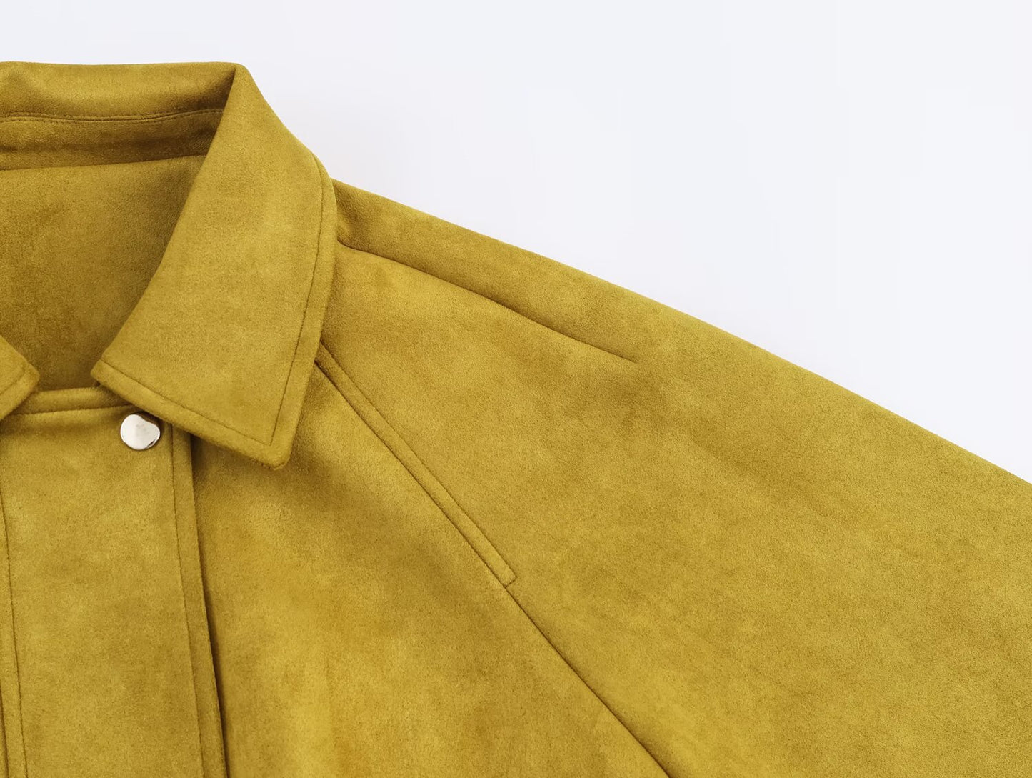 Fall All Matching Loose Casual Jacket Ginger Suede Polo Collar Jacket