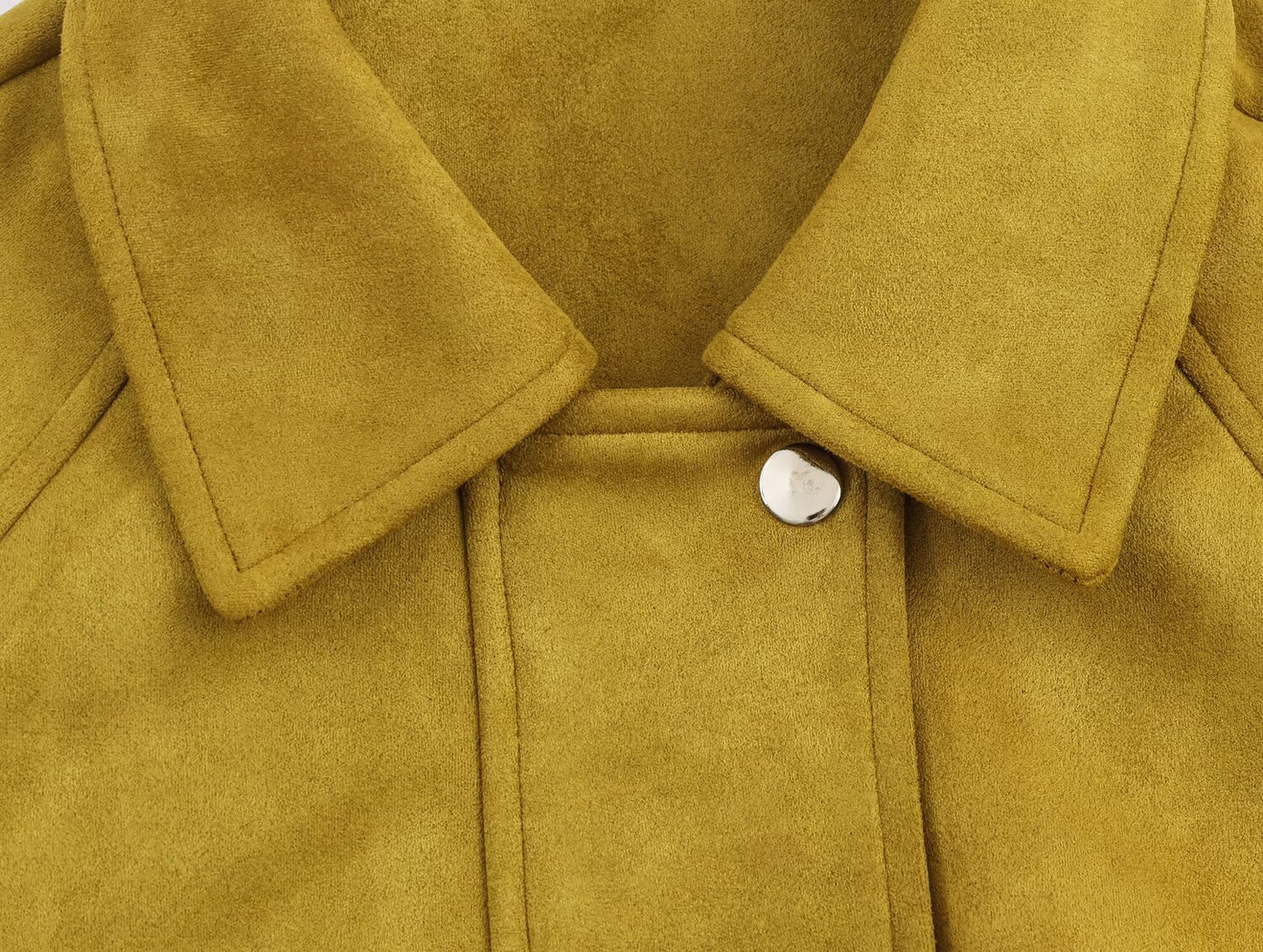 Fall All Matching Loose Casual Jacket Ginger Suede Polo Collar Jacket