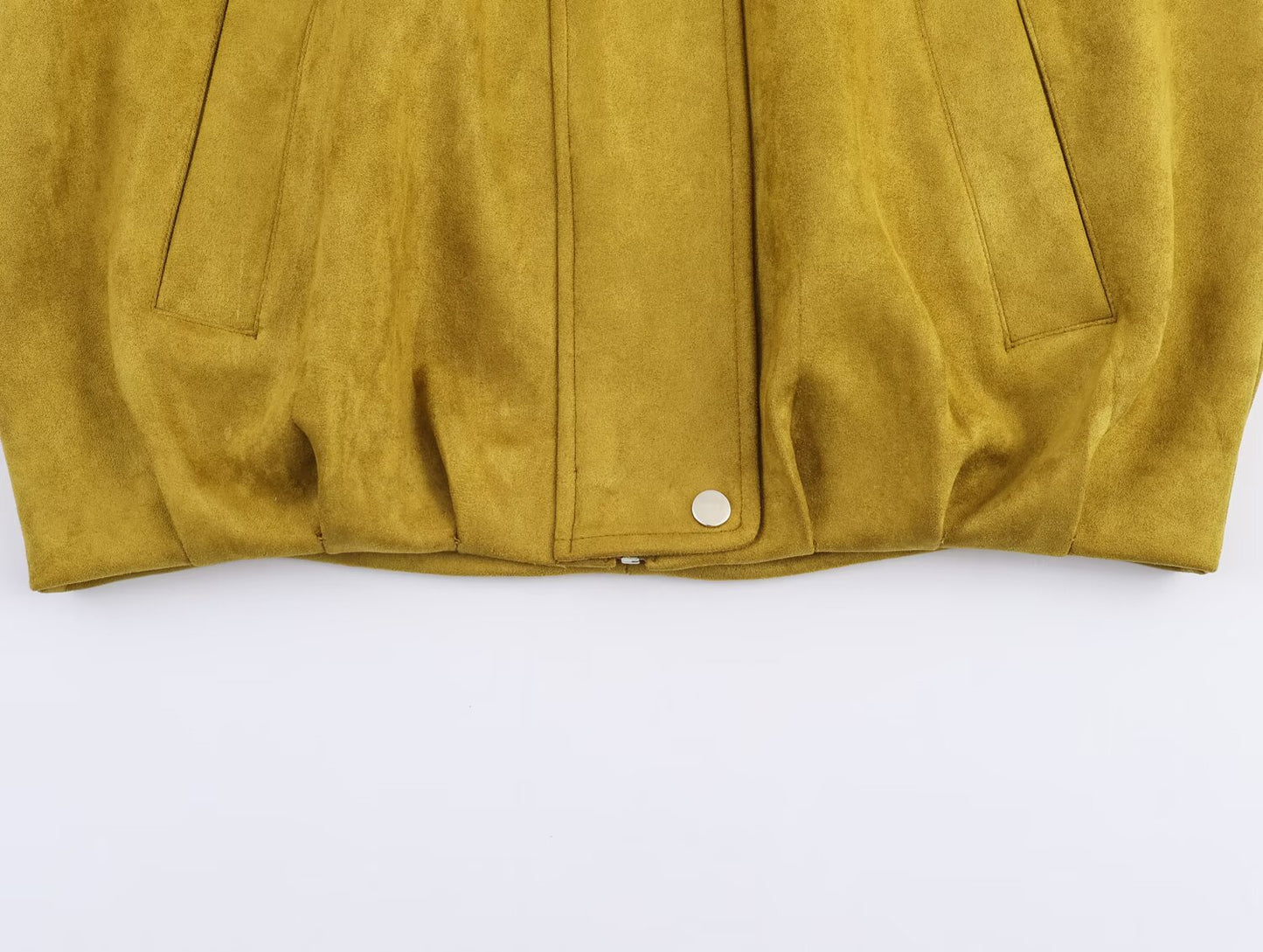 Fall All Matching Loose Casual Jacket Ginger Suede Polo Collar Jacket