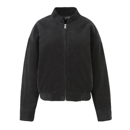 Women Fall Women Clothing Corduroy Zipper Jacket Varsity Jacket