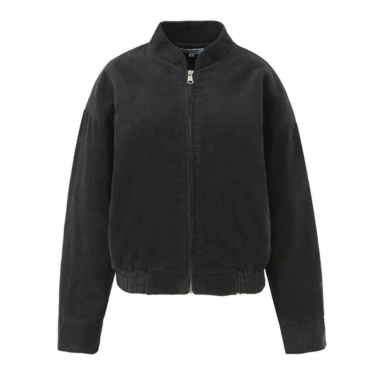 Women Fall Women Clothing Corduroy Zipper Jacket Varsity Jacket