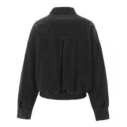 Women Fall Women Clothing Corduroy Zipper Jacket Varsity Jacket