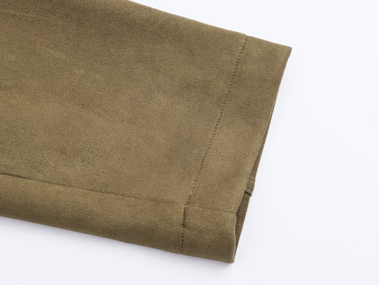 Women Clothing Autumn All Match Stand Collar Suede Effect Hooded Jacket Coat