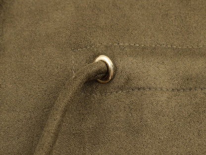 Women Clothing Autumn All Match Stand Collar Suede Effect Hooded Jacket Coat