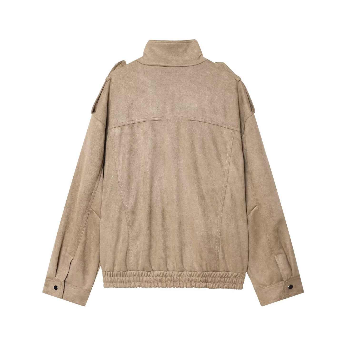 Early Autumn Women Clothing Office Fashionable All Match Suede Textured Leather Coat