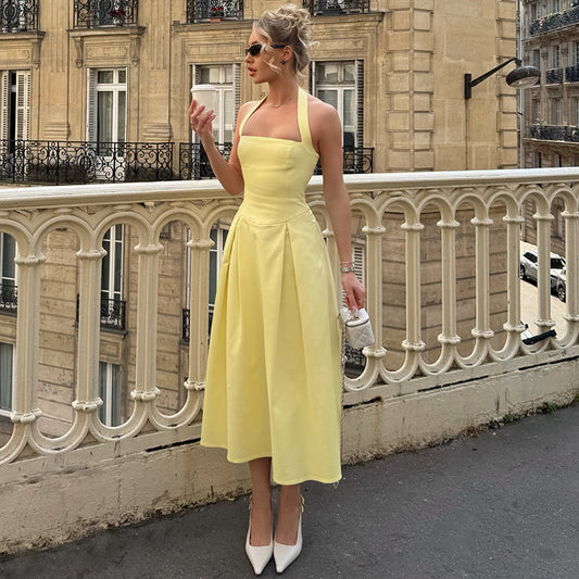 Best Seller in Women Clothing Summer Sexy High Waist Halter Tube Top Dress Women