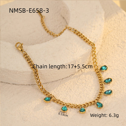 NMSB-E658-3 Green Waterdrops Zircon