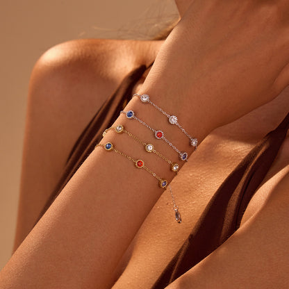 Bracelet Light Luxury High Grade Inlaid Color Zircon Titanium Steel Bracelet Girlfriends Women Non Fading Hand Jewelry