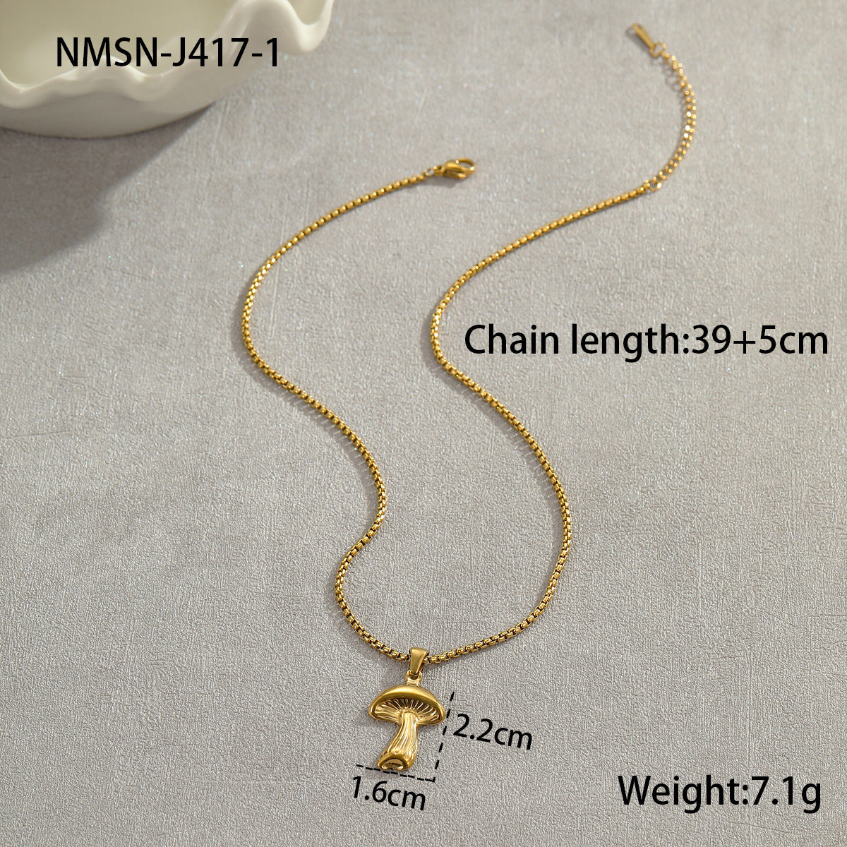 Gold Mushroom Necklace