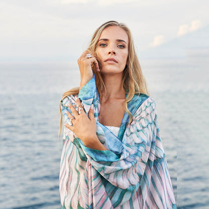 Printed Beach Towel Manga Ocean Wing Series Sexy Goddess Beach Shawl for Women