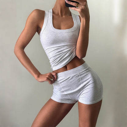 Sports Yoga Camisole Summer Shorts Set Women Clothing Spring Summer