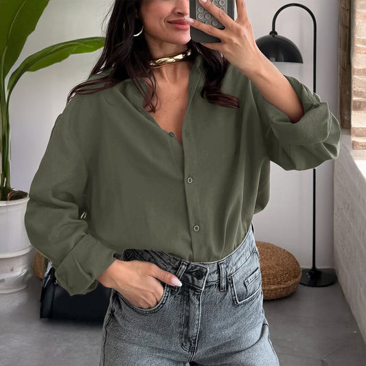 Women Clothing Autumn Elegant Baita Long Sleeve Cardigan Top Shirt