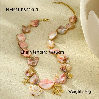 NMSN-F6410-1 Pink Coral Necklace