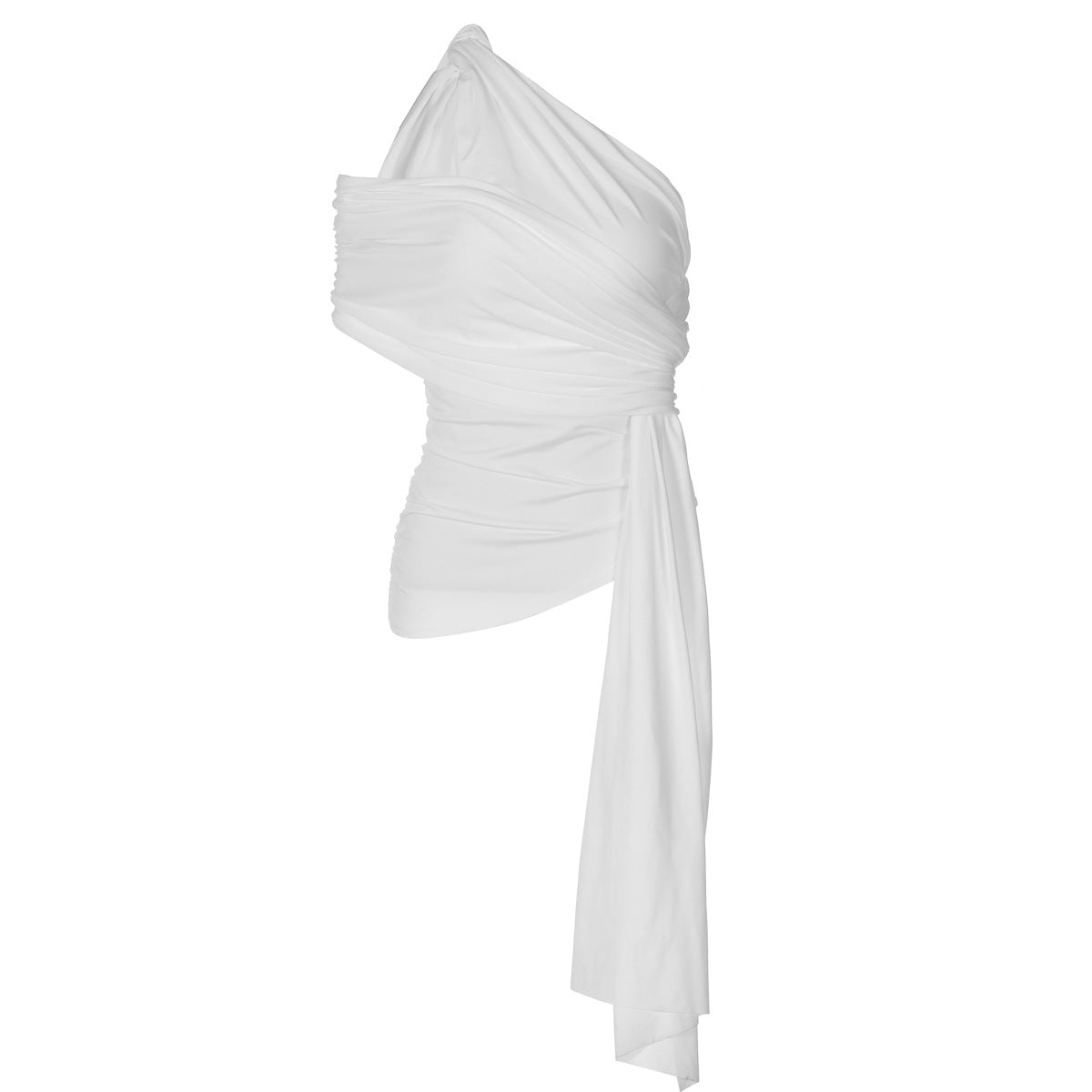 All Matching Top Summer Sexy Irregular Asymmetric Solid Color Ribbon Vest