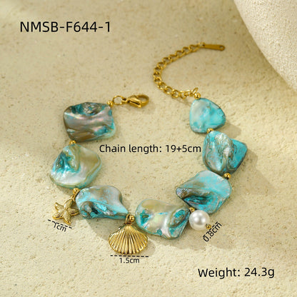NMSB-F644-1 Blue Starfish Bracelet