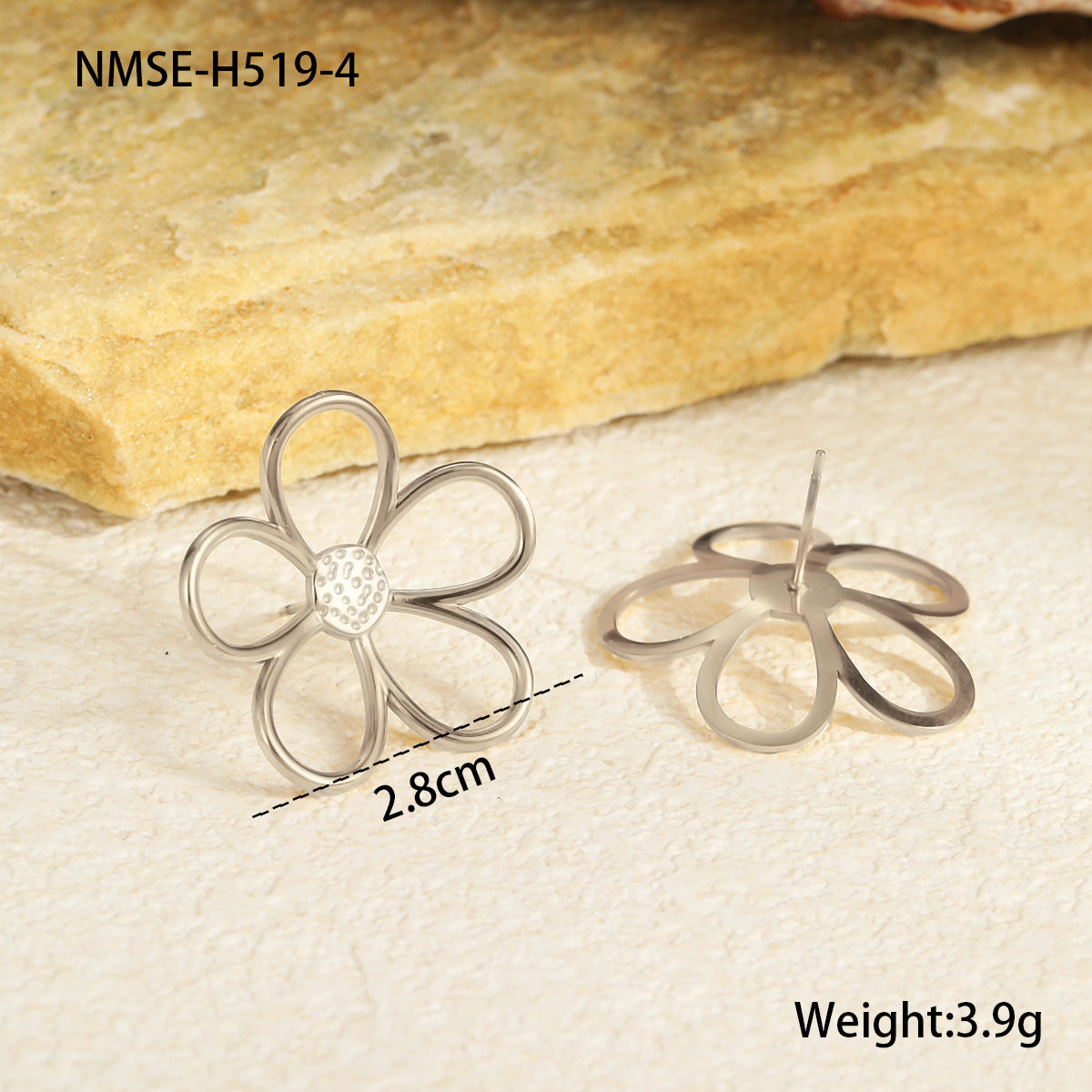 Steel Flower Earrings