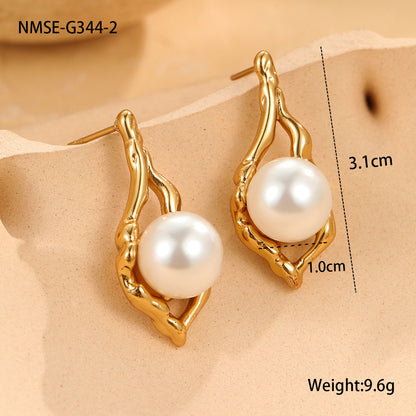 NMSE-G344-2 Irregular Pearl Earrings