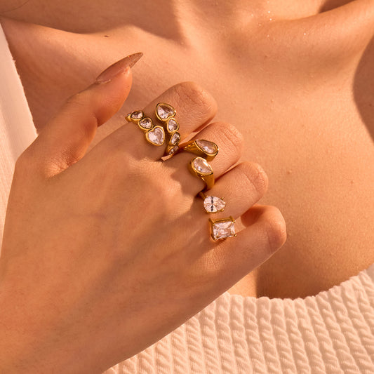 Open Ring Non Fading Light Luxury Stacked Ring Niche Stainless Steel Jewelry