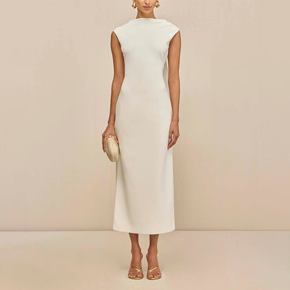 Sexy Lightly Mature Sexy Backless Dress Autumn French Waist Dress Women