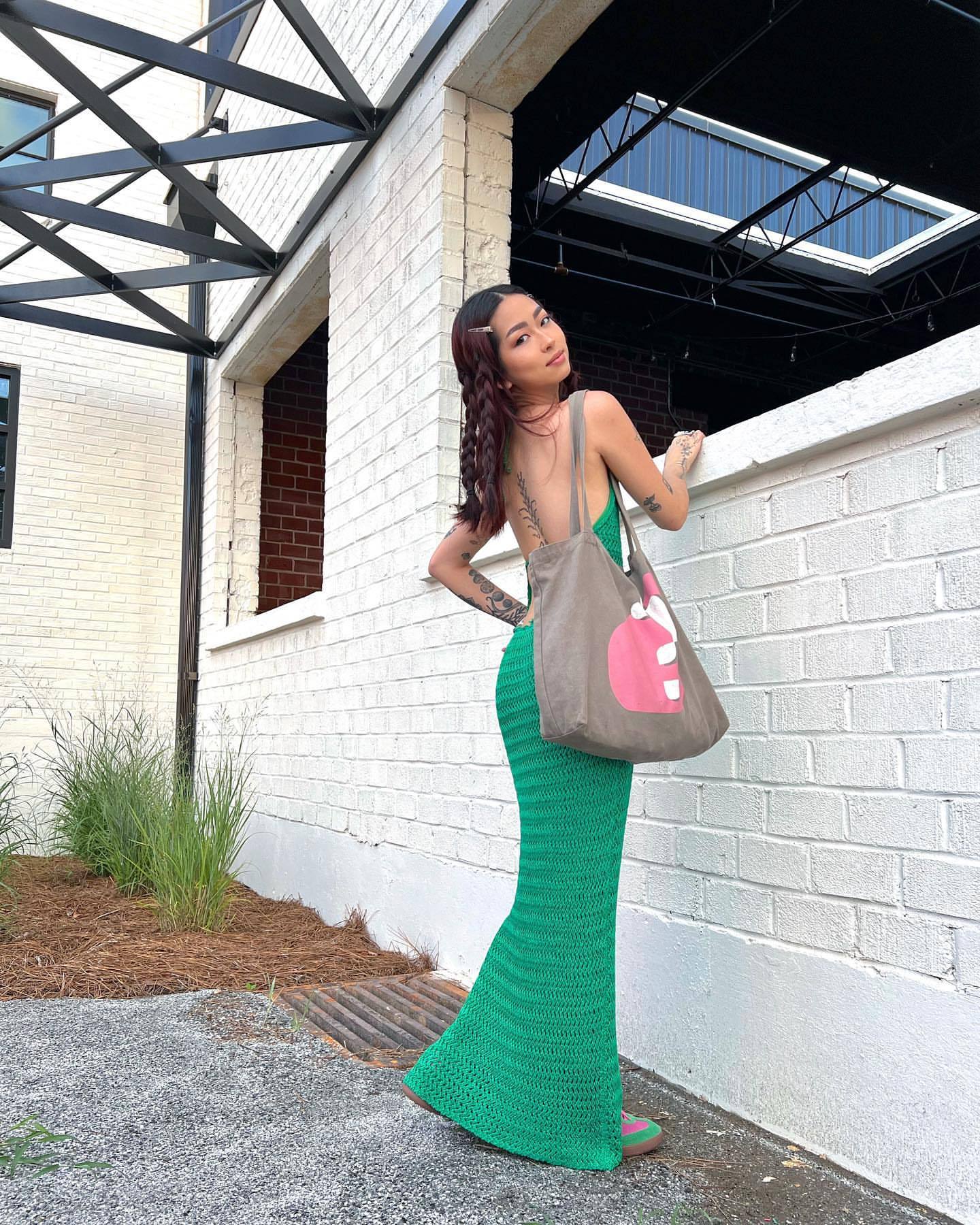 Halter Backless Maxi Dress Knitted Sleeveless Beach Bohemian Long Hollow Out Cutout Dress Women