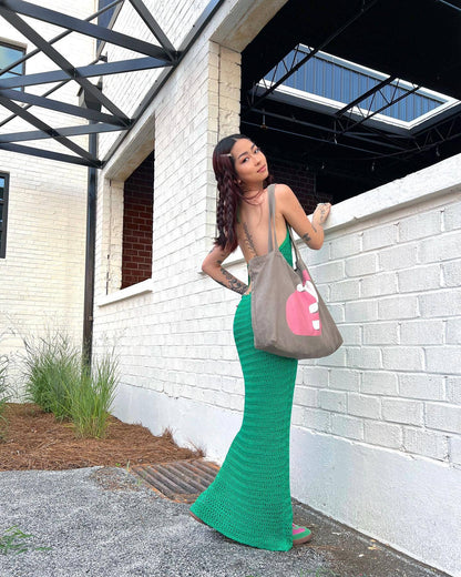 Halter Backless Maxi Dress Knitted Sleeveless Beach Bohemian Long Hollow Out Cutout Dress Women