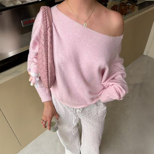 Casual Vacation Woolen Long Sleeved Top Sweaters Women Clothing Autumn Winter
