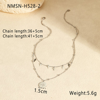Steel Double-Layer Necklace