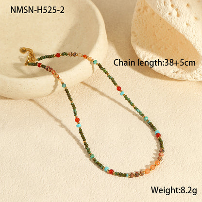 NMSN-H525-2 Orange Beaded Necklace