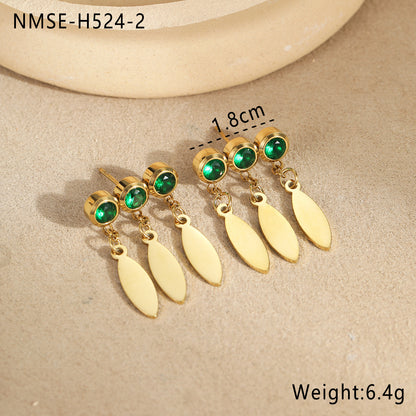 Green Zirconium Earrings
