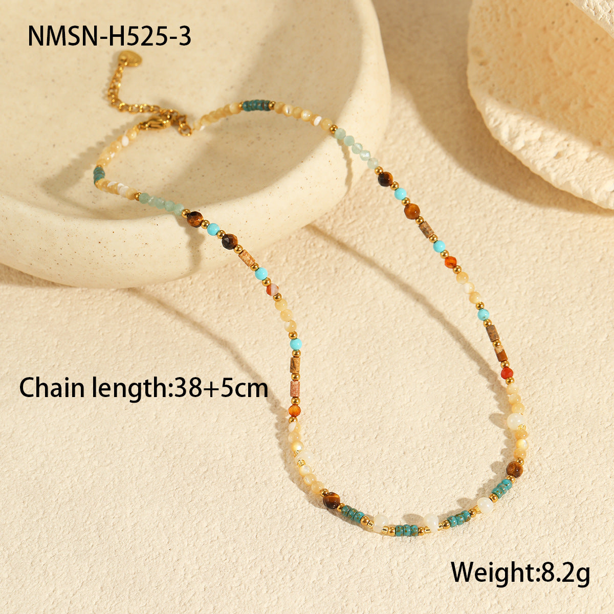 NMSN-H525-3 Fritillary Beaded Necklace