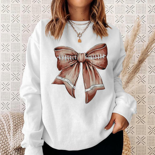 Women's Clothing Top Autumn Winter Sweater Bowknot Halloween Christmas Loose Long Sleeve