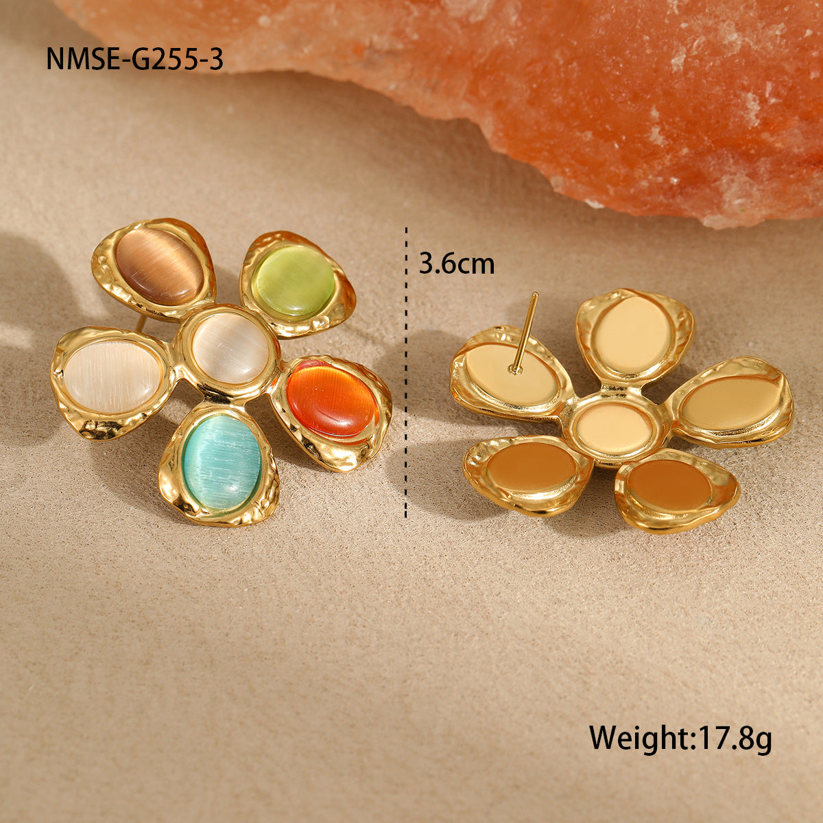 NMSE-G255-3 Flower Earrings