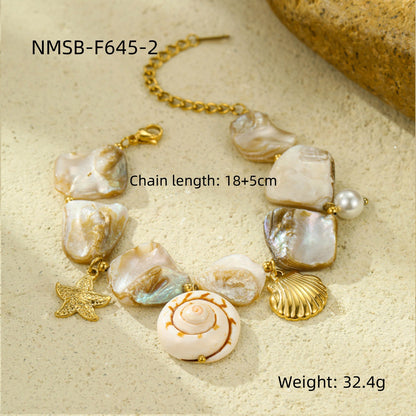 NMSB-F645-2 White Shell Bracelet