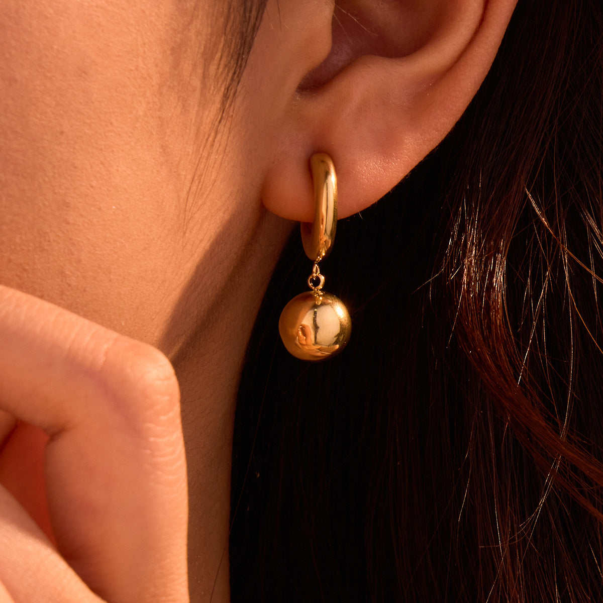 Minimal Art Niche Normcore Bag Earrings Women Fashionable Personalized High Grade Earrings Stainless Steel Earrings