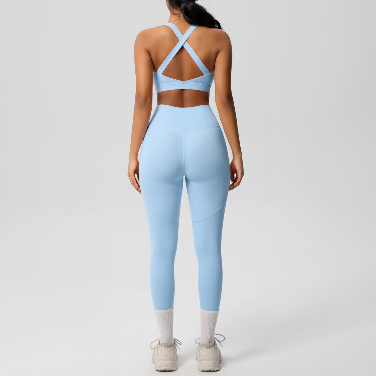 Yoga Vest Shockproof High Strength Pilates Bra Workout Clothes Pocket Yoga Pants Outdoor Sports Set