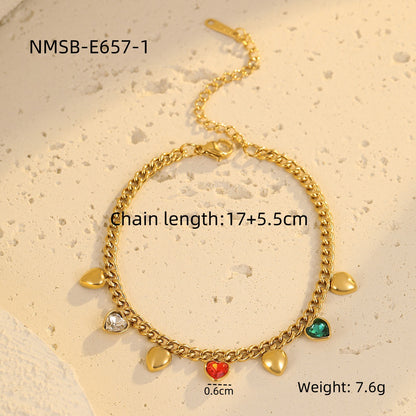 NMSB-E657-1 Love Heart Color Zircon