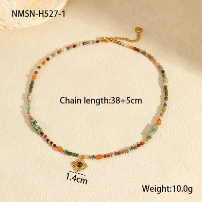 NMSN-H527-1 Tiger Eye Pendant Necklace