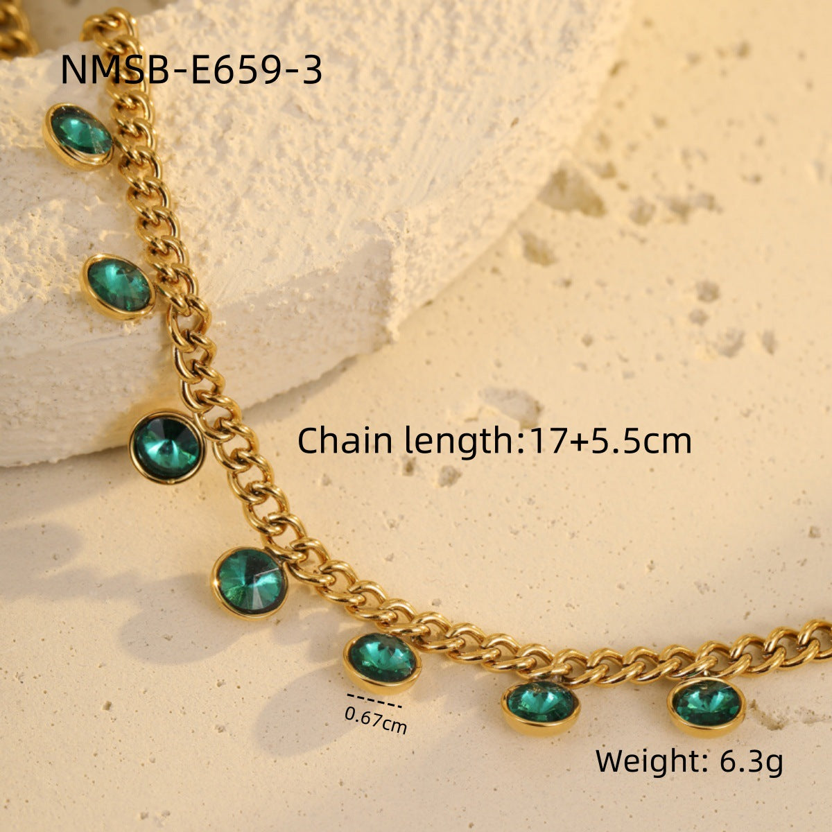 NMSB-E659-3 round Green Zircon