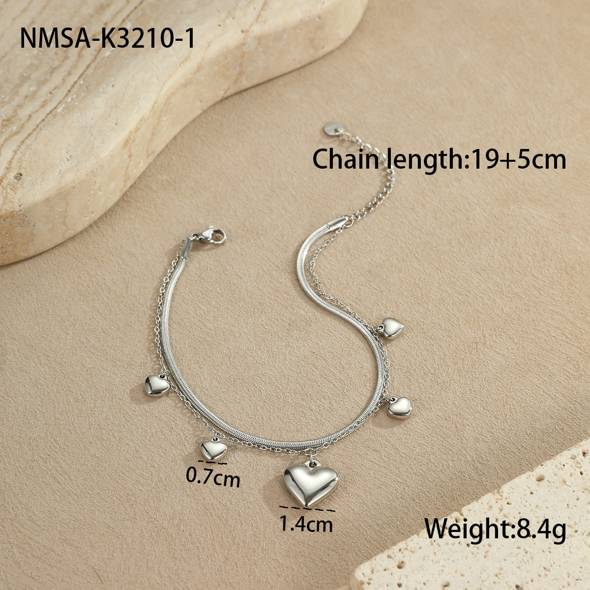 Steel Color Love Anklet